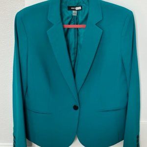 Nine West Single Button Blazer - Turquoise/Green